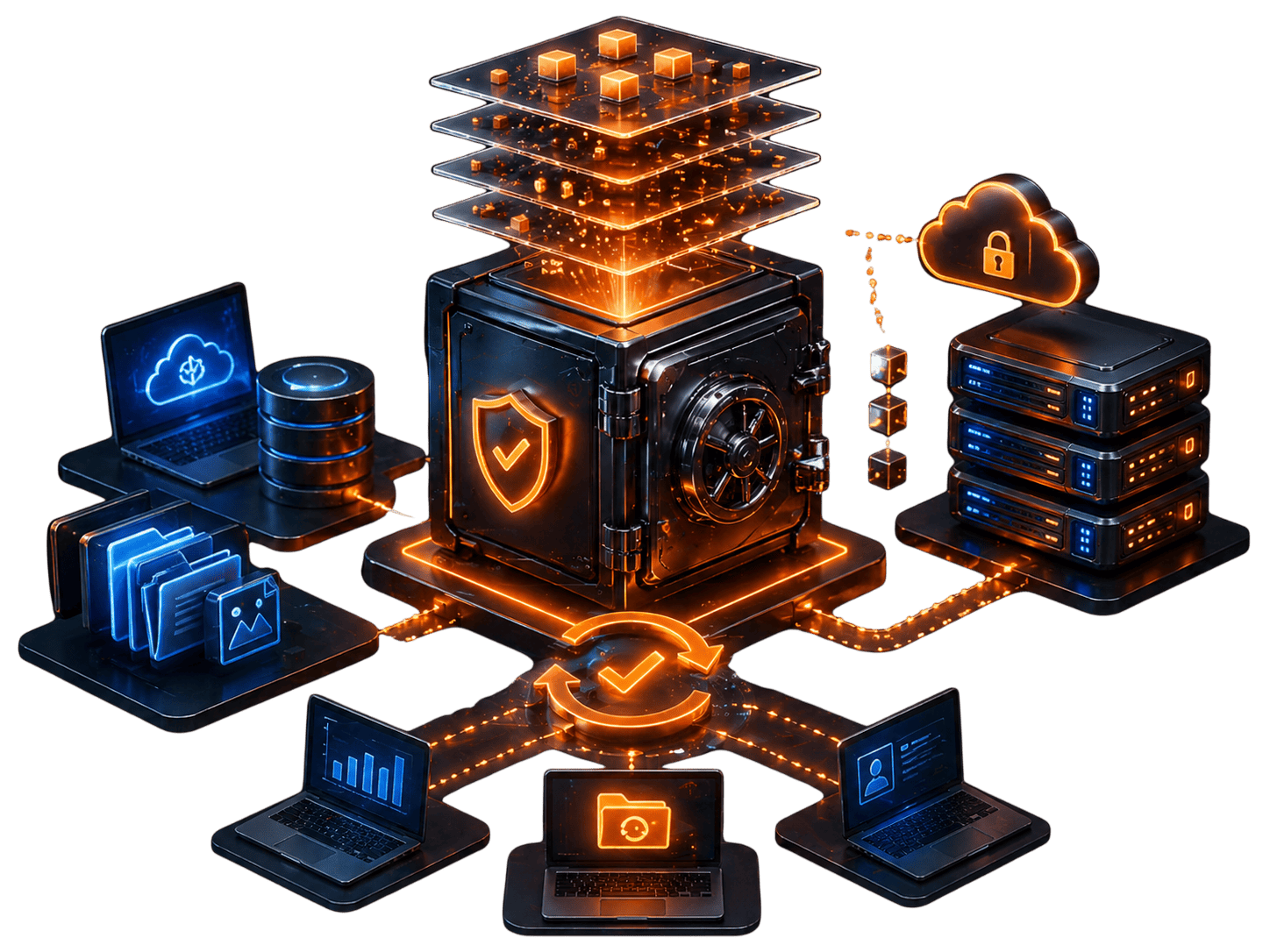 Backups and restores are part of the reseller product illustration
